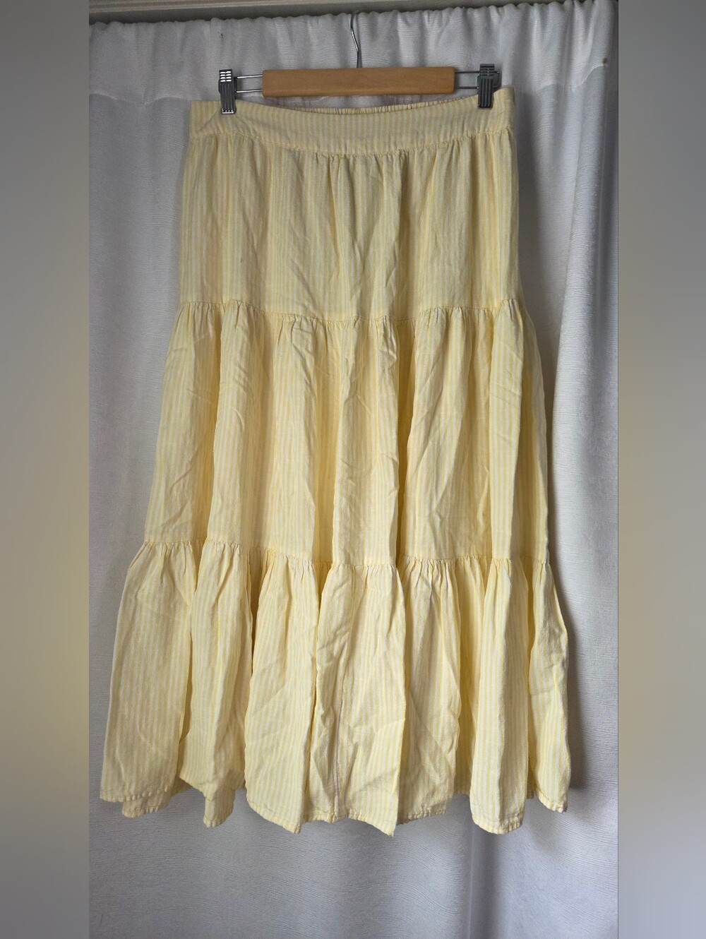 LC Lauren Conrad Soft Yellow Tiered Maxi Skirt